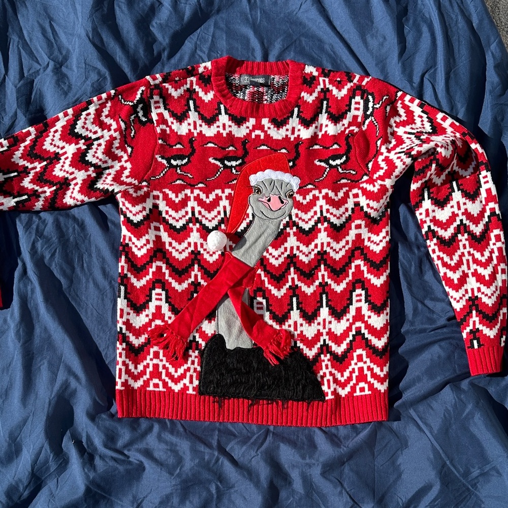 Holiday Red and Black Crewneck Sweater